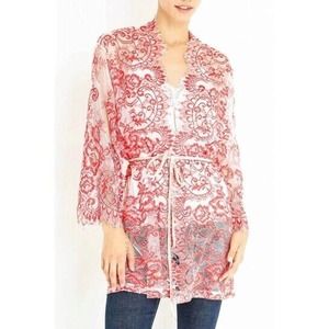 Loyd/Ford Lace Coat for Women Red White - Size Small EUC